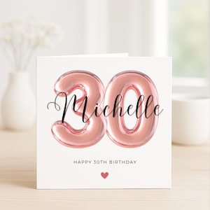 30th Birthday Card For Her, Pink 30th Birthday Gift For Women, Personalised 30th, 30th Birthday Card For Daughter, Friend, Niece