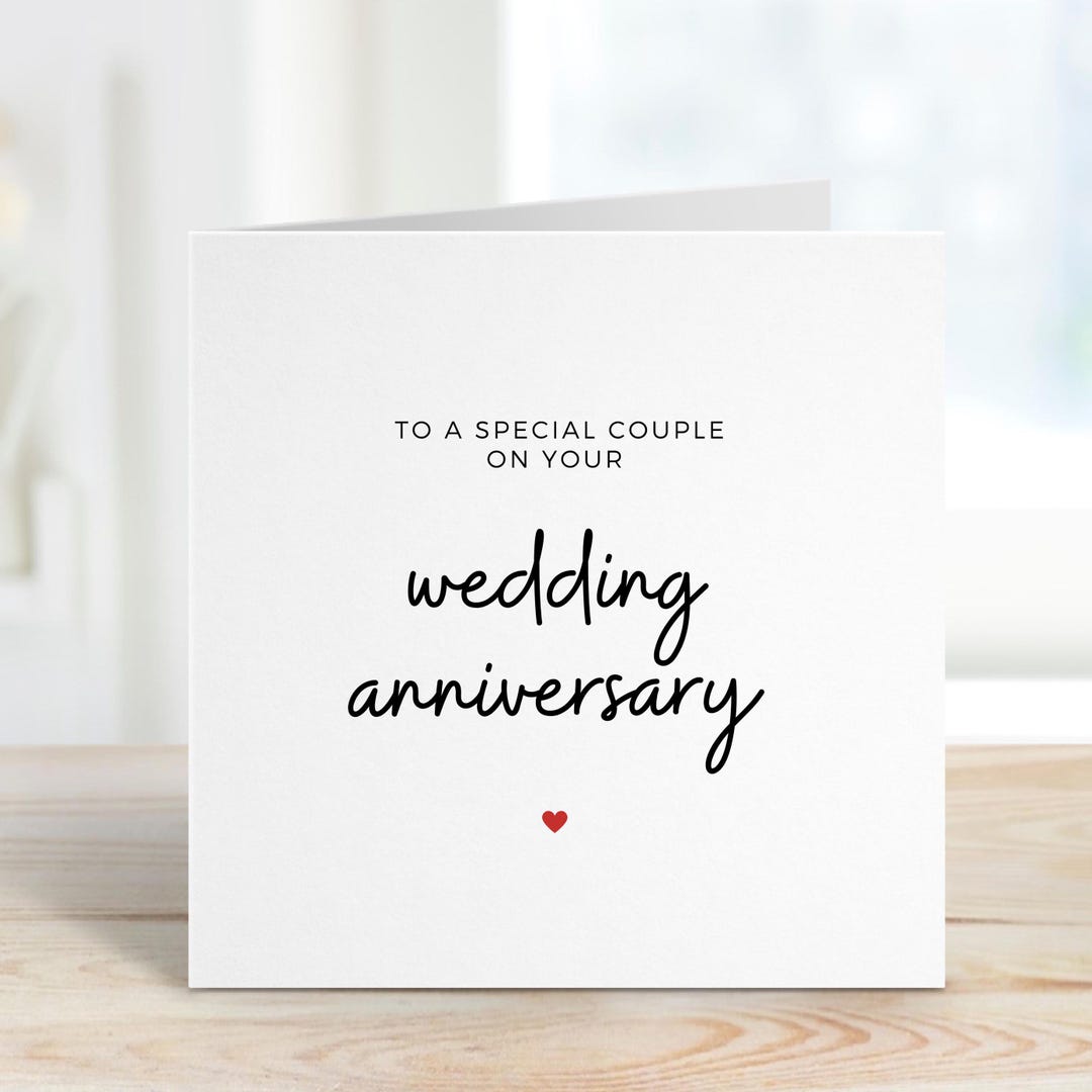 Wedding Anniversary Card, Anniversary Card for Couple, Happy ...