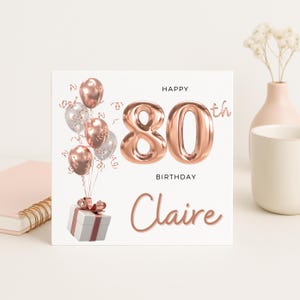 80e carte d'anniversaire pour femme, cadeau 80e anniversaire pour amie, 80e, 59e carte d'anniversaire pour soeur, 80e anniversaire pour tante