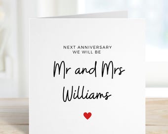 Carte d'anniversaire de fiancé personnalisée, prochain anniversaire, nous serons M. et Mme, dernier anniversaire avant le mariage, carte d'anniversaire de fiancé personnalisée