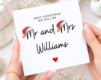 Mr and Mrs Christmas Card, Next Christmas We Will Be Mr and Mrs Card, Fiancé Fiancée Xmas Card, Engaged Couple Christmas Gift