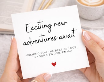New Job Card Exciting New Adventures Await, Good Luck New Job Card, New Beginning Card, Career Change Card, Promotion Card