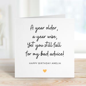 Carte d'anniversaire drôle pour bestie, carte d'anniversaire meilleur ami, carte d'anniversaire bestie, cadeau d'anniversaire à un meilleur ami, carte d'anniversaire personnalisée pour le meilleur