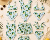 Matching Family Swimsuits, Amalfi Coast Lemon Print, Cruise Resort