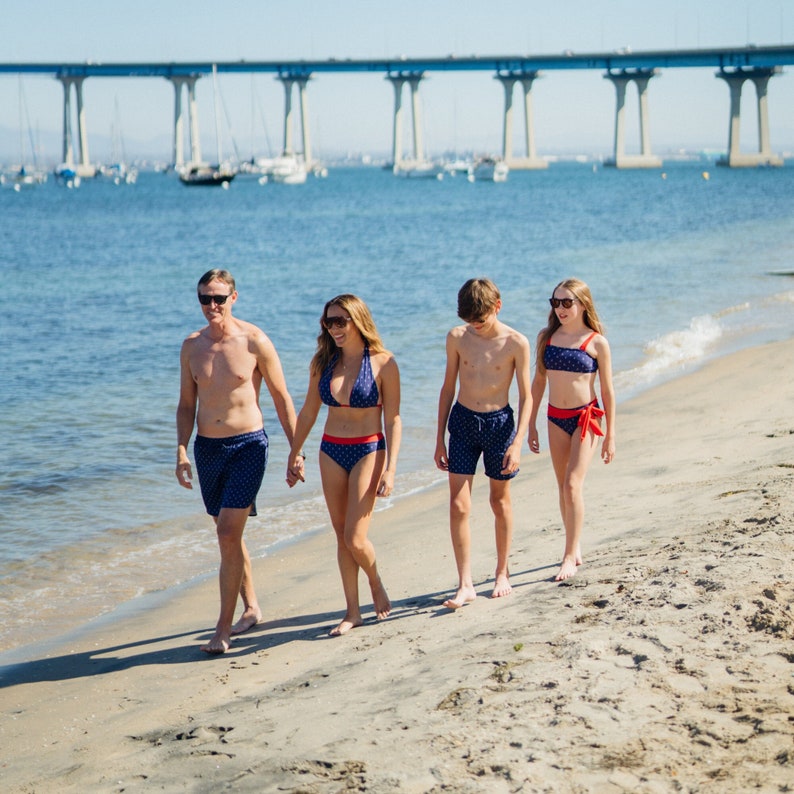 Family and Couple Matching Red White & Blue Swimsuit | Matching Swimsuits for Couples | Mommy and Me | Matching Bathing Suits |Anchors 