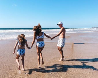 Matching Family Swimsuits, Elephant Print, Couples Mom Dad Kids Baby, Family Vacation Cruise Beach, Mommy and Me Swimwear