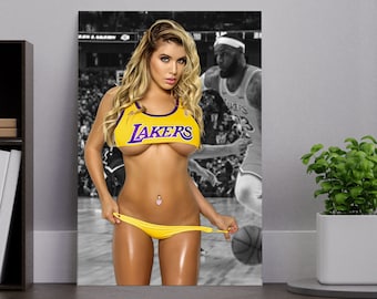 Sexy Laker Girl Poster, Hot Bikini Girl, Stampe digitali erotiche, LA Lakers, Sports Girl, Canvas Art, Wall Decor, Regalo per lui