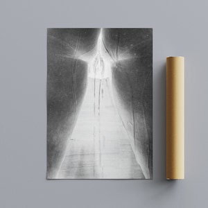 Artistic Style Nude Girl in Shower, Black & White, Poster, Canvas Art