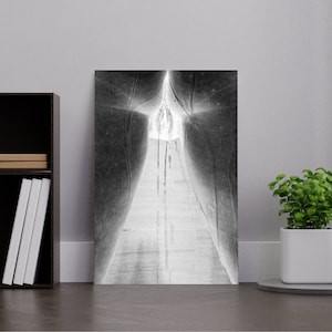 Artistic Style Nude Girl in Shower, Black & White, Poster, Canvas Art