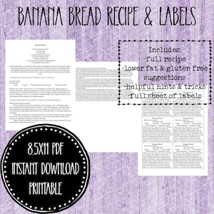Ricetta del pane alla banana / Ricetta stampabile per il pane alla banana