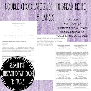 Ricetta del pane alle zucchine al doppio cioccolato / Ricetta stampabile per il pane alle zucchine al doppio cioccolato