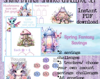 Spring Fantasy Savings Challenge: A6 Printable (PDF)