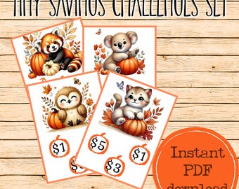 Printable Savings Challenge|Tiny Tuesdays|Low income savings challenge|Cash savings challenge|Tiny savings challenges|Cash stuffing binder
