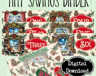 Christmas Tiny Savings Binder Set | Printable Challenges, Dashboards (PDF)