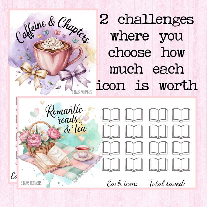 Printable A6 Savings Challenge Set |bookish Girlie Theme| Mini Savings ...