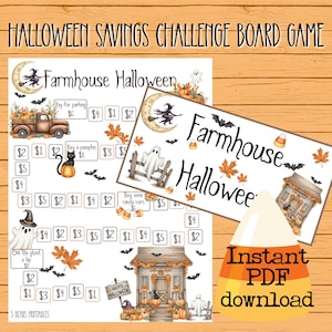 Halloween Savings Challenge|Savings Challenge Game board|Low Income Savings Challenge|Printable Savings Challenge|Money Savings Game|