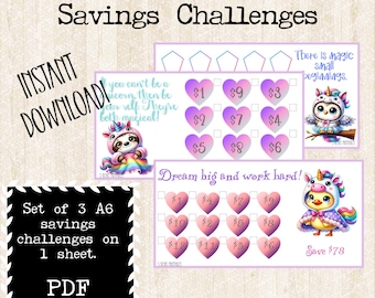 A6 Savings Challenge Printable: Low Income Tracker (PDF)