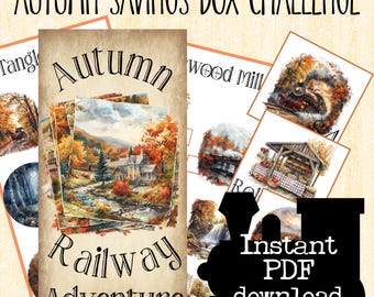 Fall Box Challenge|Autumn Savings|Printable Savings Challenge|A6 Box Savings Challenge|8 Sections|48 Savings Cards|3 Games|Bonus savings|