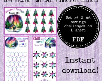Winter Savings Challenges | A6 Printable (PDF)