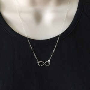 Sterling Silver Necklaces Infinity Charm for Women Layered Necklace Dainty Minimalist Necklace Gift for Her A