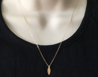 14k Gold Filled Necklaces Sharp Oval Charm for Women Gold Layered Necklace Dainty Minimalist Gold Necklace Gift for Her A
