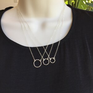 Sterling Silver Necklace Circle Charm Women Layered Dainty Minimalist Necklace Gift for Her A