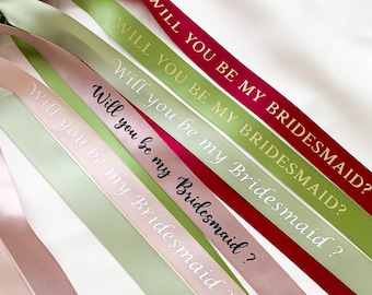Personalised Bridesmaid Proposal Ribbon Tag – Custom Name Gift Tag – Bridal Shower Favour Decoration & Keepsake