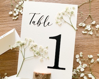 Pressed Baby's Breath Table Numbers Card | Flower Wedding Table Numbers | Table Numbers For Bridal Shower, Baby Shower, Engagement Dinner