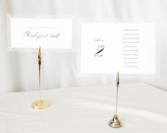 Vintage Lace Wedding Seating Chart|Elegant Individual Seating Plan Cards|Lace Find Your Seat Sign|Old Money Modern Romance Wedding Decor