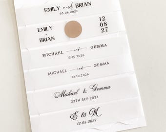 Custom Vellum Belly Band for 5x7" Wedding Invitation|Clear Personalised DIY Wedding Invitation Wrap|Personalised Invitation Envelope Sleeve