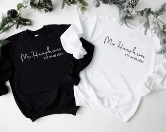 Mr and Mrs Personalized Sweatshirts: Matching Couple Shirts