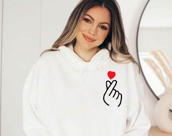 Korean Finger Heart Hoodie: Kpop Love Gift