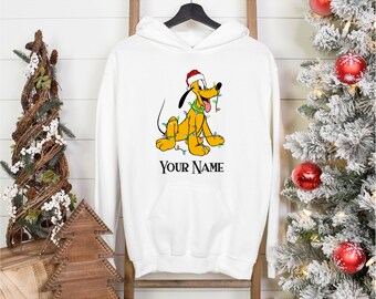 Custom Name Disney Christmas Hoodie: Mickey and Friends Winter Jumper | TCH 136