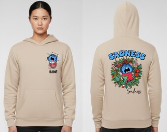 Personalized Inside out Disney friends both sided Christmas Hoodie: Joy, Sadness and team Jumper  | TCH 148