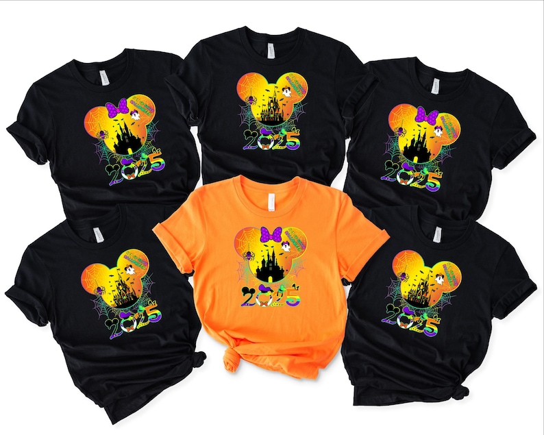 Mickey and Minnie Halloween Family Shirts, Disney 2026 Spider Web Shirts image 1