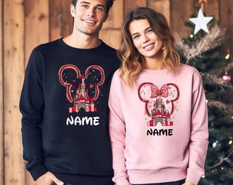 Custom Name Mickey Mouse Christmas Sweatshirt: Disney Holiday Jumper | TCH 151