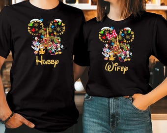Personalized Disney Family Shirts, Hubby Wifey Cotton Tees