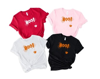 Boo Halloween Graphic Tee - Spooky Spider Women's Shirt