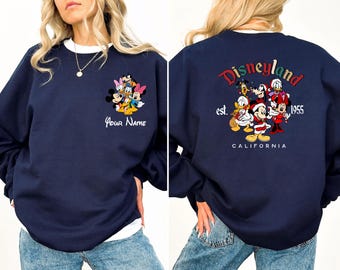 Custom Name Disneyland Christmas Sweatshirt: Mickey & Friends Jumper  | TCH 131