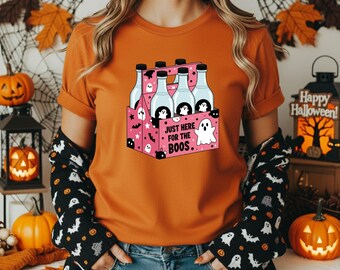 Just here for the boos funny Halloween Shirt, Horror Movie Character Tee, Spooky Season Shirt, Matching Horror Group | H-60