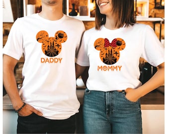 Custom Disney Halloween Trip 2025 Tee – Mickey Minnie Ears Pumpkin Family Shirt | TDH-6