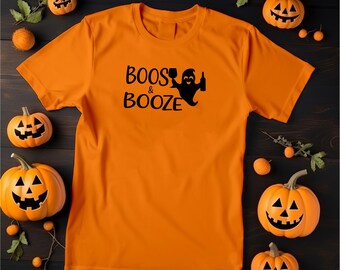 Boos & Booze Ghost Party Halloween Tee – Fun Spooky Vibes T-Shirt | TH 3
