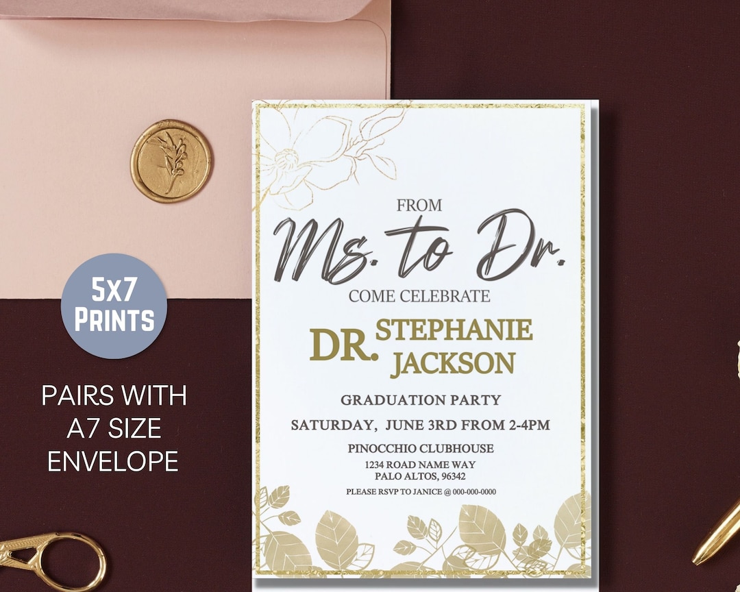 Ms to Doctor Graduation Invitation Medical Graduation Printable