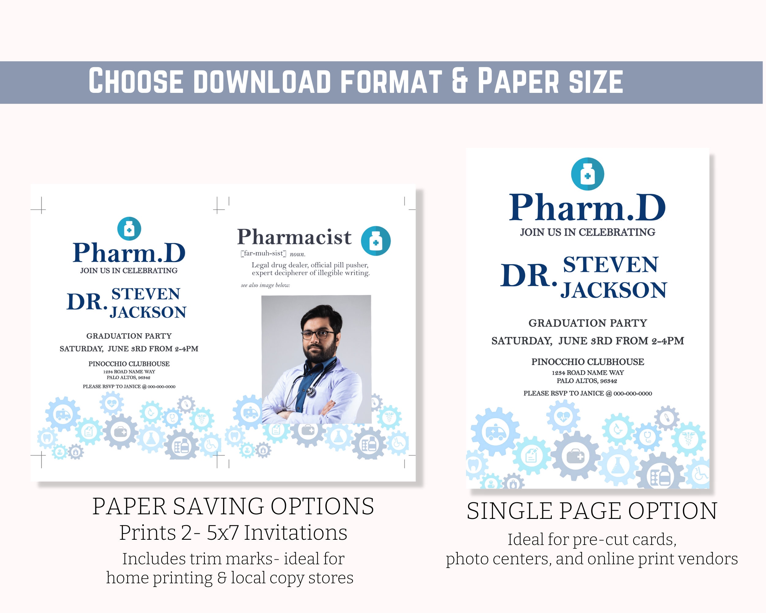 Pharmacy Graduation Announcement | Printable | Customizable - Etsy
