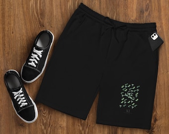 Herren Fleece-Shorts, Cash It Don't Splash It Shorts, Weiche Lounge-Shorts, Sportliche Shorts, Lässige Grafik-Shorts, Relaxed Fit Active Shorts