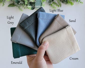 Porte-monnaie en cuir italien fait main : pochette souple, sac d'huiles essentielles