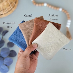 Genuine Leather Coin Purse: Squeeze Opening, Handmade Pouch, USA made