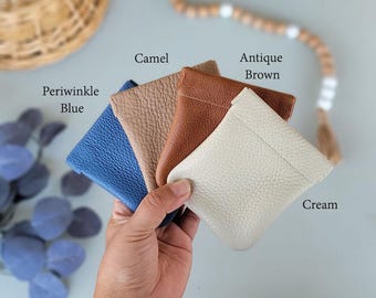 Porte-monnaie en cuir véritable : ouverture par pression, pochette faite main, fabrication américaine