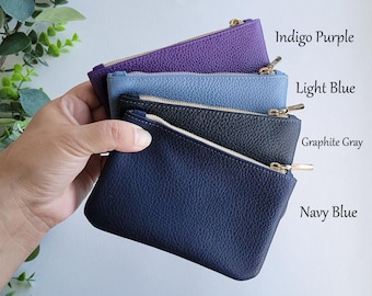Porte-monnaie en cuir italien personnalisé : pochette métallique pour cartes de crédit