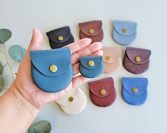 Porte-monnaie en cuir italien | Pochette à bouton-pression, fabriquée à la main aux États-Unis